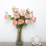 Artificial Ranunculus Stem with Bud, Faux Flower and Foliage, Wedding Party Floral Arrangement, Home Spray Decor, Fake Bouquet Material