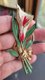 40s Vintage Pot Metal Calla Lily Brooch