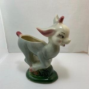 Charming Running Donkey Planter - Mid-Century Small Ceramic Planter