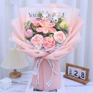 crochet bouquets,an Thanksgiving Christmas anniversary  wedding graduation birthday gifts, Gifts for your mother friends  honey teachers