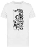 Snake Coiled Around Peony Flower Tee Men's -Image by Shutterstock