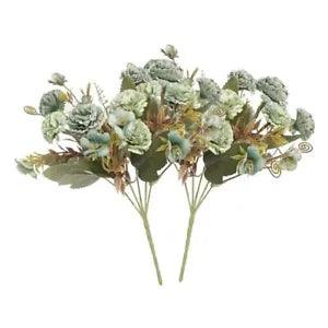 5 Branch 11 Heads Artificial Flowers Fake Silk Carnations Bouquet Mini