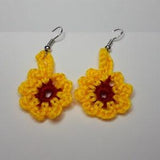 Sunflower Themed Crochet Earrings