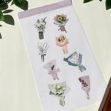 Flower Bouquet Sticker Sheet ?¨°Cute for Planners Journals BUJO Notebook Scrapbook Laptop?¨°Matte Glossy