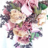 Blush Cascade Wedding Bridal Bouquet & Matching Bout