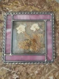 Vintage Pressed flowers Beveled Stained Glass Sun Catcher