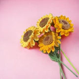 2pcs handmade Sunflower crochet, Crochet Flowers, Crochet Kit, Sunflowers, Crochet lover, Gift for Mom, Handmade Knitted Flowers, knit lover