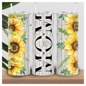 Personalised Mom  Tumbler / Mother's Day Gift / Gift For Mom / Mom Gift With Kids Names / Sunflower Mom Tumbler / Sunflower Tumbler