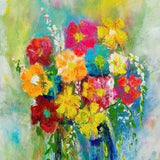 Karen??s Technicolour Bouquet - Mint by Michelle Decoupage Paper - Artisan Furniture Art Paper - Furniture Decoupage Papers