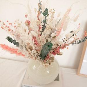 Blush pampas & eucalyptus wildflower bouquet pastel pink / boho bride neutral bouquet