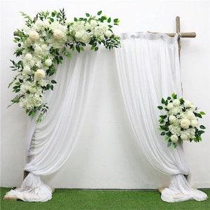 Artificial flower wall wedding arch swag decor backdrop road lead floral arrangement centerpiece flower row pompom peony rose