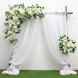 Artificial flower wall wedding arch swag decor backdrop road lead floral arrangement centerpiece flower row pompom peony rose