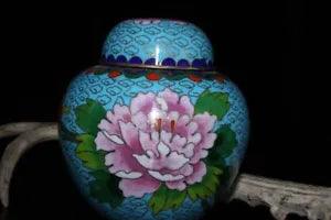 4.3" Old Antique collection dynasty bronze Cloisonne gilt peony flowers bird pot