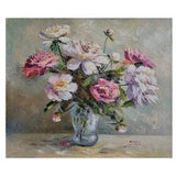 Peony Painting,Original Flower Bouquet,Pink and White Peony,Still Life Painting,Spring Flowers,Impasto Flowers,Wall Art,16 by 19 inches