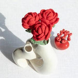 Handmade Crochet Rose, Crochet Flowers, Crochet Bouquet, Handmade Flowers, Crochet Flower Bouquet, Gift for Her, Knitted Flowers, Set of 3
