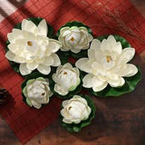 6PCS artificial floating lotus artificial flowers Pond Decoration Water Lily