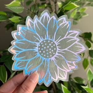 Sunflower suncatcher sticker, prism window sticker, rainbow window cling, Rainbow maker, sunflower sticker, floral sticker, car decal