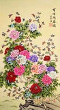 ORIENTAL ASIAN FINE ART CHINESE WATERCOLOR PAINTING-Butterfly&Peony flower