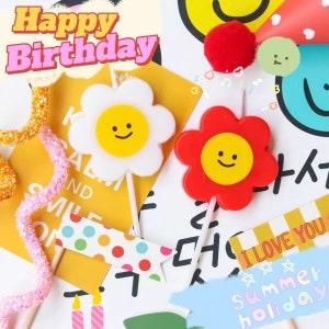 Happy Face Sunflower Cake Candle| Flower Candle| Cake Topper| Cake Decor| Cake Decoration| Birthday Cake Candle