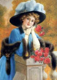 High-quality Oil painting Carnations Are For Love young girl flowers in view
