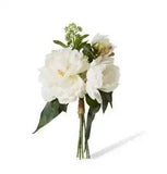 Elme Living 33cm Plastic Peony Sophia Bouquet Artifical Faux Flower Decor White