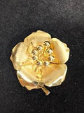 Vintage Gold Tone Lily Flower 3D Pin Brooch