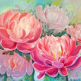 Peonies Original Oil Painting, Flower canvas wall art, first apartment gift