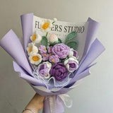 Crochet Flower Bouquet,Handmade Knitted Bouquet,rose Bouquet,Knitted Flowers,Gift For Her,Mix Crochet Bouquet,Mother's Day bouquet