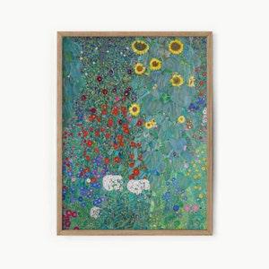Gustav Klimt, Klimt Sunflower, Famous artwork, Floral Wall Decor, Gift Idea, Green Wall Art, Nature Painting, Girls Bedroom, Museum Quality