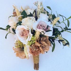 Wedding Bouquet, Wedding Flowers, Bride Bouquet, Wedding, Roses, Olive Branches and Various Other Flowers and Greenery