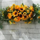 Sunflower Wedding Garland Yellow Wedding Favors Back Door Artificial Wedding Arch Flowers Arrangement Head table centerpiece Wedding Swag