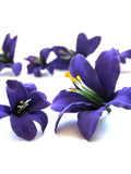 10 Tiger Lilies in Royal Purple - Artificial Flowers, Silk Flower Heads - PRE-ORDER silk flower