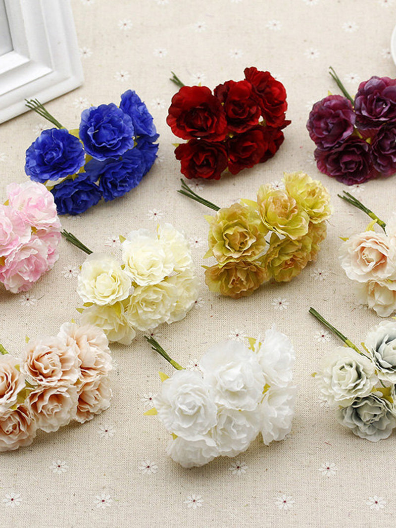 6 bouches Artificial Silk Flowers,6 blooms Mini Flower for Centerpieces Supplies,Decorations Supplies,Artificial flowers(153-82) silk flower