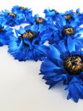 7 Blue Cornflower Blossoms - Bluebottle Silk Anemone Heads, Artificial Silk Flowers, blue blossoms Simulation Flower Home Party Dec silk flower