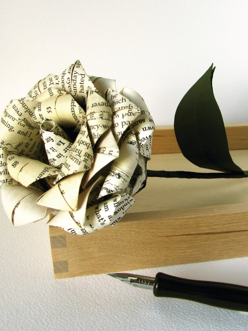 1st Wedding Anniversary Paper Rose, Recycled Book Flower ANNIVERSARY