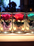 Small Preserved Rose in Glass, Romantic Floral Gift, Personalized Engraving ANNIVERSARY