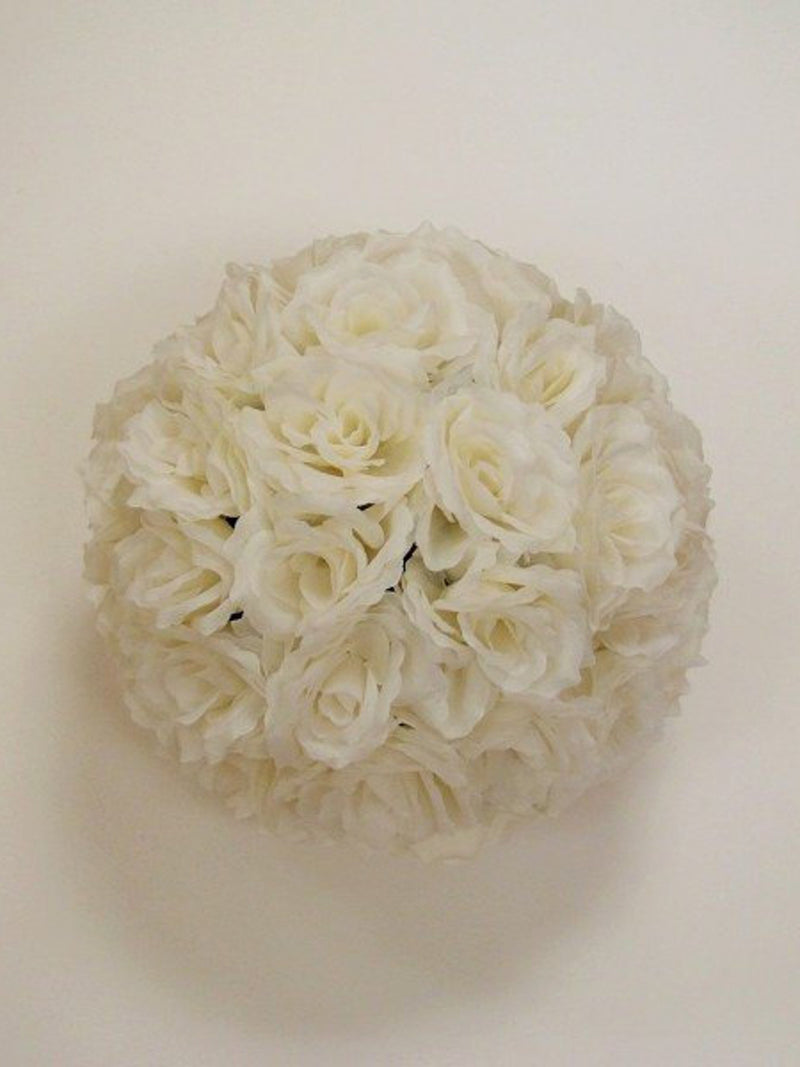 Ivory Rose Flower Ball Pomander Wedding decoration Ball Silk Rose Kissing Ball Faux Flowers/Mutiple sizes/Aisle decor/ Centerpiece silk flower