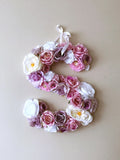 Floral Letters Personalized Artificial Silk Flower nursery decore nursery decorer silk flower