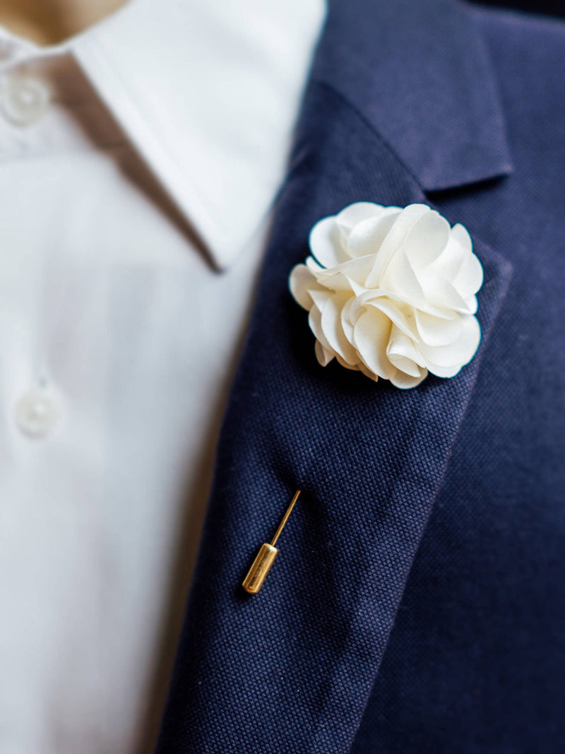 Flower Lapel Pin In Many Colors, Men Suit Brooch, Wedding Lapel Pin, Needle Brooch, Ruffle Lapel Pin, Flower Boutonniere, Usher Brooch wedding flower