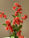11 in.  Coral Lt. ORANGE soft silk FLOWER plant with stone base silk flower