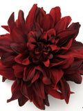 Large 6" Variegated Rich Red Dahlia Poly Silk Flower Hair Clip silk flower