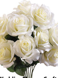 12 Open Cream Roses, Artificial Flowers, 4" Rose Head, Wedding Arrangement, Bridal Bouquet, Off White Centerpiece, Fake Faux Silk Flowers silk flower