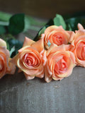 Orange Real Touch Silk Roses DIY Wedding Bouquets Silk Bridal Bouquets Table Centerpieces silk flower