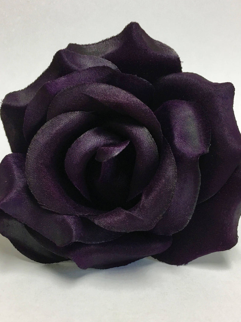 Silk Rose Heads, 12pcs, Eggplant Artificial Flowers silk flower