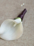 Ivory calla Lily Boutonnieres Real Touch Flowers Wedding Boutonnieres Prom Corsages wedding flower