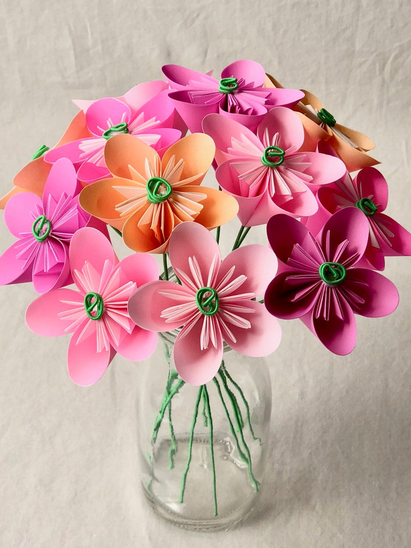 Paper Flower Bouquet in Shades of Pink house warming flower