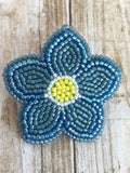 Forget Me Not Brooch, Delicate Blue Beaded Flower Pin, Lapel Pin for Friendship, Sympathy, Remembrance, September Birthday, Made to Order sympathy flower