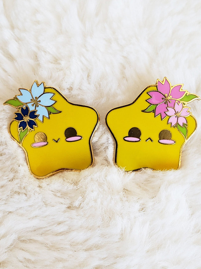Star Twins: Flower Set Hard Enamel Pin flower spore
