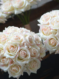 Blush Ivory Bridesmaids Bouquets Real Touch Roses Wedding Bouquets Real Touch Flowers Bouquets Bouquet