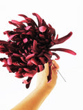 Big Burgundy Dahlia Stem - Silk Flower, Artificial Chrysanthemum, Flowers Bordeaux Chrysanthemum Dahlia 6" Flower Wedding Supply Spider Mum silk flower